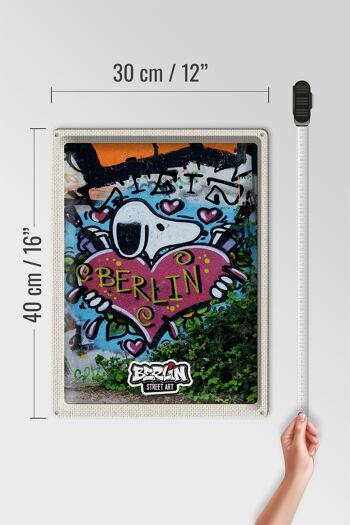 Panneau en étain voyage 30x40cm, Berlin Love Graffiti Art Street Art 4