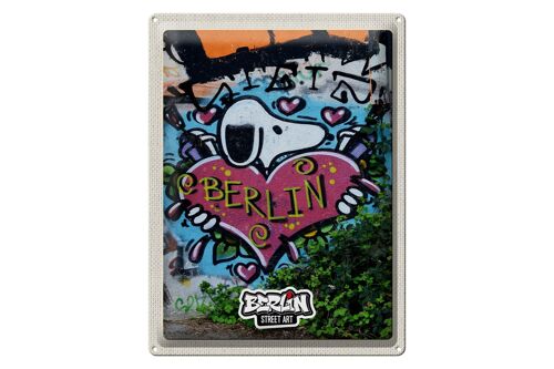 Blechschild Reise 30x40cm Berlin Liebe Graffiti Kunst Street Art