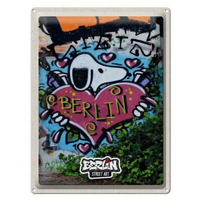 Targa in metallo da viaggio 30x40 cm Berlino Love Graffiti Art Street Art