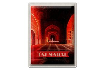 Panneau en étain voyage 30x40cm Inde Taj Mahal intérieur couloir 1