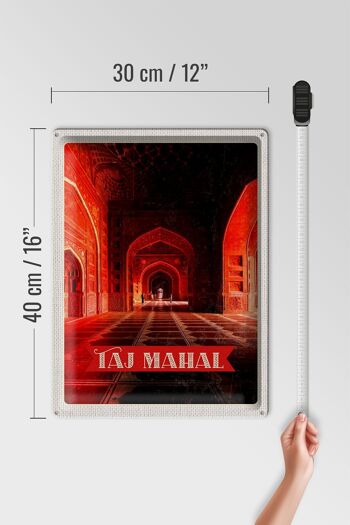 Panneau en étain voyage 30x40cm Inde Taj Mahal intérieur couloir 4