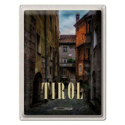 Tin sign travel 30x40cm Tyrol Austria Old Town Middle Ages