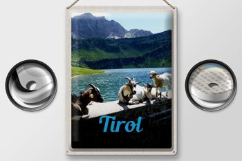 Panneau en étain voyage 30x40cm, Tyrol, autriche, chèvres, eau, nature 2