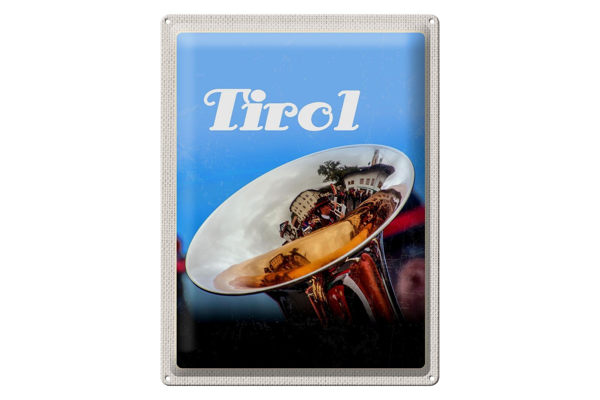 Tin sign travel 30x40cm Tyrol brass band music
