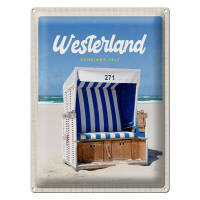 Cartel de chapa viaje 30x40cm Westerland Sylt