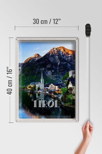 Panneau en étain voyage 30x40cm, ville du Tyrol sur les montagnes aquatiques 4