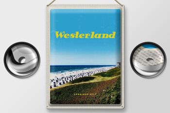 Panneau en tôle voyage 30x40cm, plage Westerland, chaises de plage 2