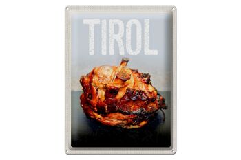 Plaque en tôle de voyage 30x40cm, plat de jarret de porc à la viande du Tyrol 1