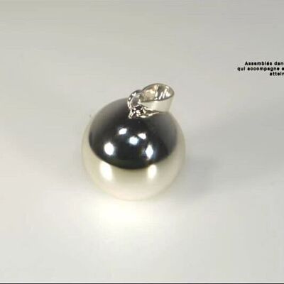 Perlina liscia in argento - 22 mm