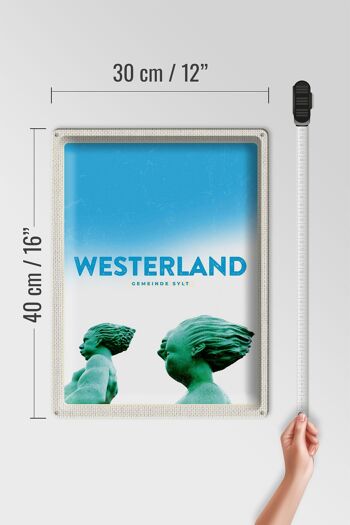 Plaque en tôle voyage 30x40cm vacances Westerland voyageurs Sylt 4