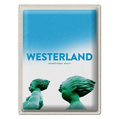 Plaque en tôle voyage 30x40cm vacances Westerland voyageurs Sylt