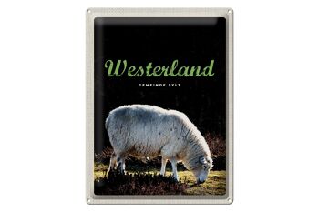 Panneau en étain voyage 30x40cm, Westerland Nature animaux mouton prairie 1