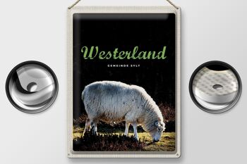Panneau en étain voyage 30x40cm, Westerland Nature animaux mouton prairie 2