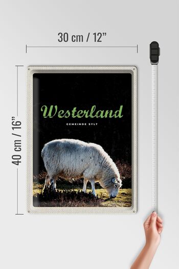 Panneau en étain voyage 30x40cm, Westerland Nature animaux mouton prairie 4