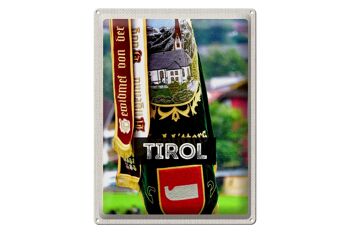 Plaque en tôle voyage 30x40cm Symboles du Tyrol tradition de la nature verte 1