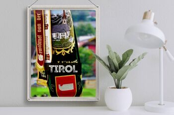 Plaque en tôle voyage 30x40cm Symboles du Tyrol tradition de la nature verte 3