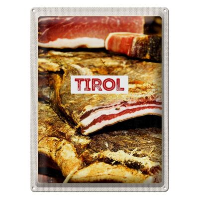 Targa in metallo da viaggio 30x40 cm Tirolo Austria carne secca