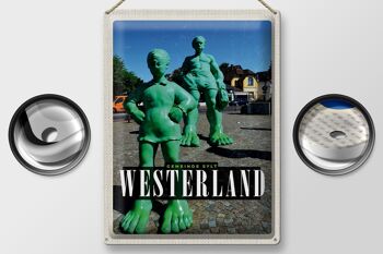 Signe en étain voyage 30x40cm, Sculpture Westerland géant de voyage 2