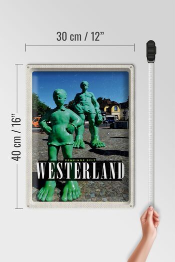 Signe en étain voyage 30x40cm, Sculpture Westerland géant de voyage 4