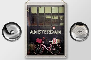 Plaque en tôle voyage 30x40cm Amsterdam ville vélo nature à pied 2