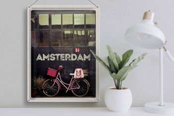Plaque en tôle voyage 30x40cm Amsterdam ville vélo nature à pied 3