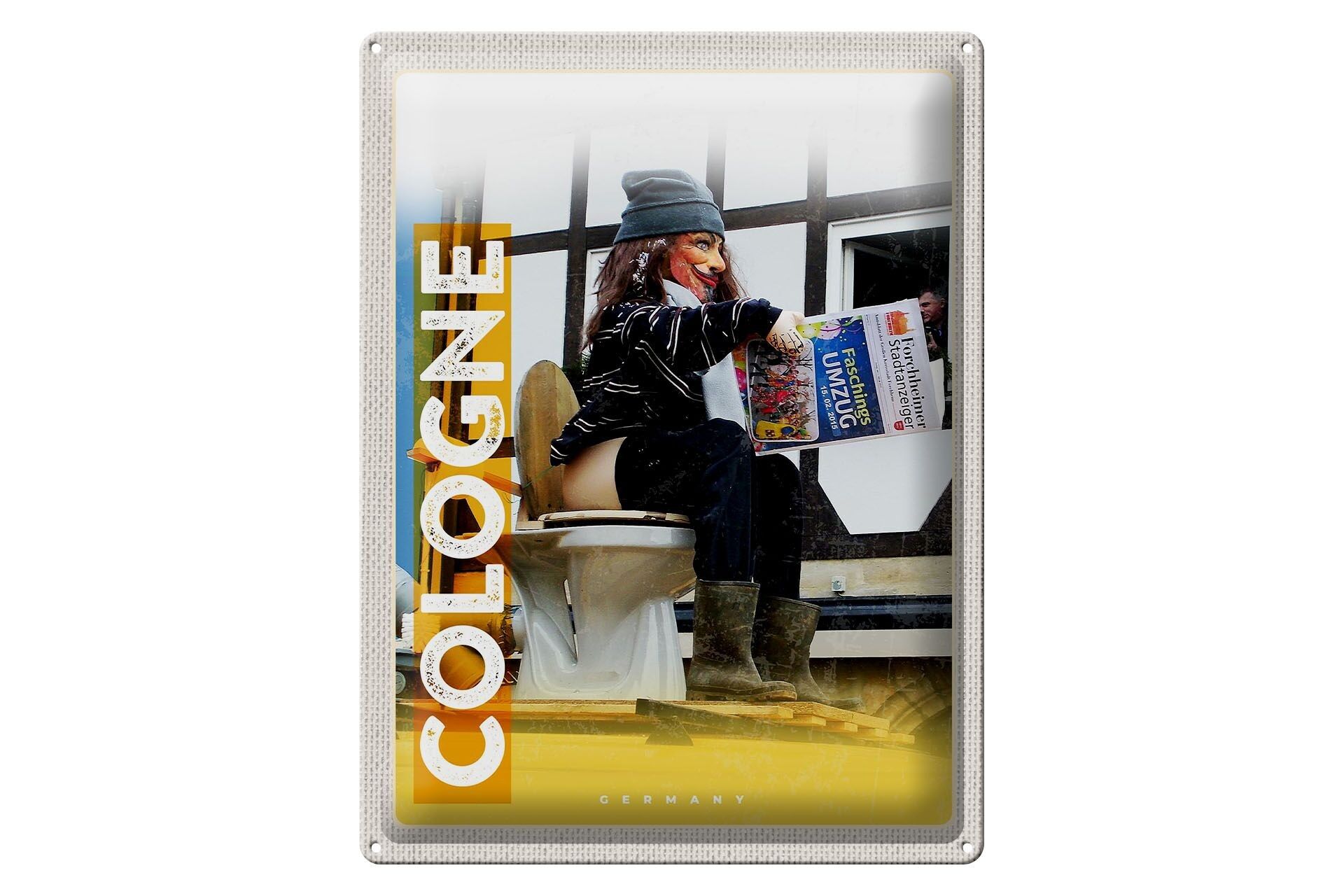 Targa in metallo da viaggio 30x40 cm Tradizione di scultura artistica di Colonia