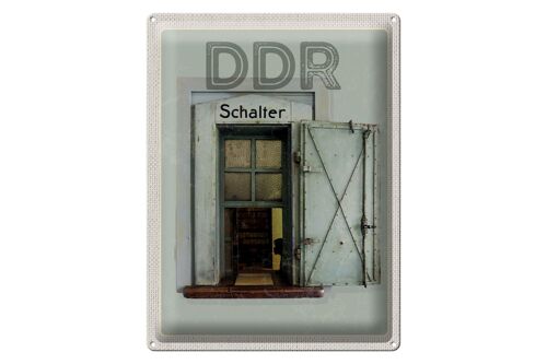 Blechschild Reise 30x40cm DDR Tür mit Schalter Aufschrift