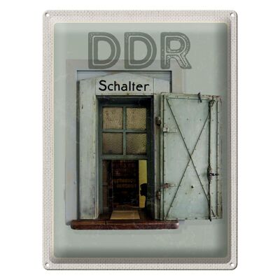 Metal sign travel 30x40cm DDR door with switch inscription