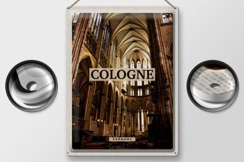 Panneau en étain de voyage 30x40cm, église de Cologne, allemagne, cathédrale de l'intérieur 2