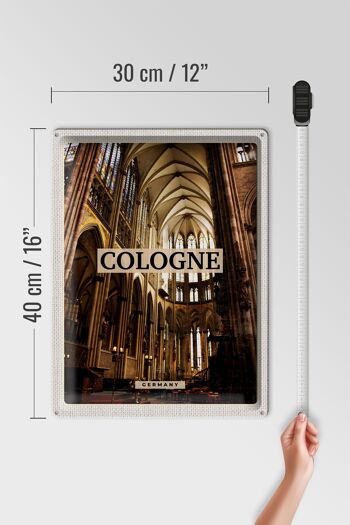 Panneau en étain de voyage 30x40cm, église de Cologne, allemagne, cathédrale de l'intérieur 4