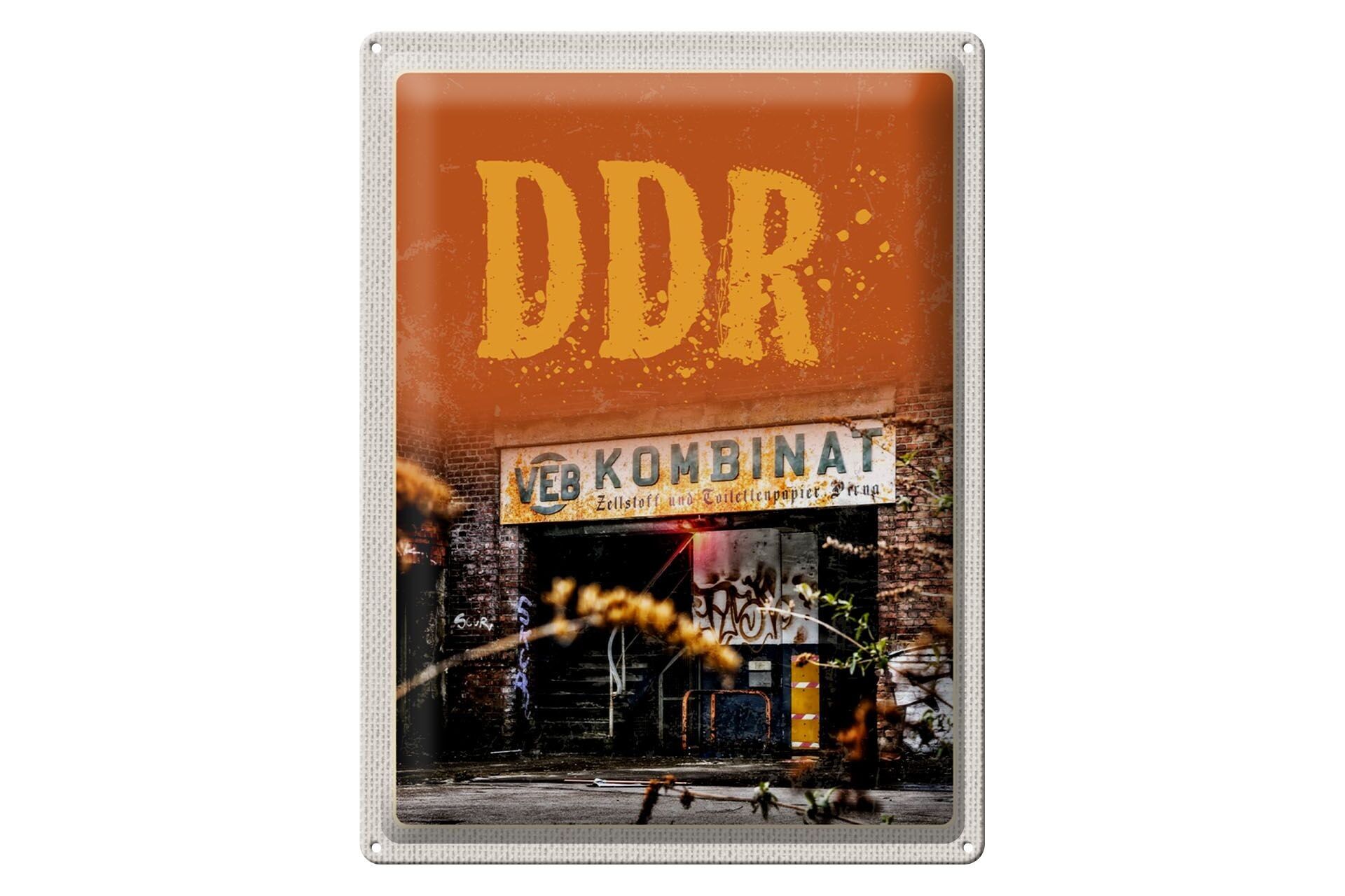 Blechschild Reise 30x40cm DDR Laden für Zellstoff