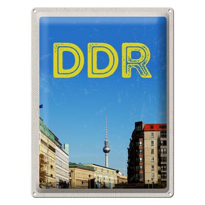 Cartel de chapa de viaje 30x40cm Torre de televisión de la época de la RDA