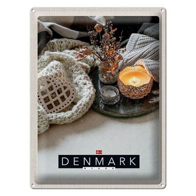 Tin sign travel 30x40cm Denmark ration cozy candle