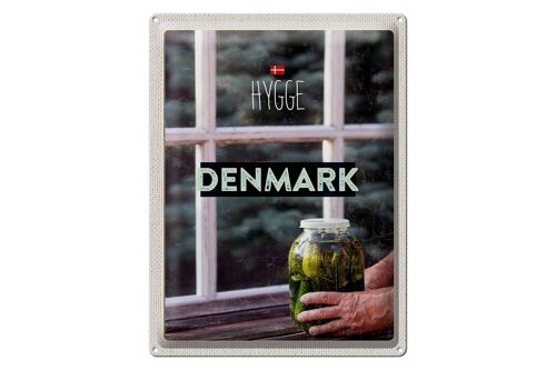 Blechschild Reise 30x40cm Dänemark Gurken im Glas Fenster
