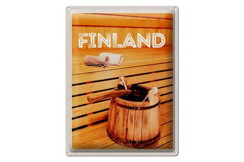 Blechschild Reise 30x40cm Finnland Sauna Saunazubehör