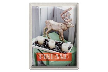 Plaque de voyage en tôle 30x40cm, cerf de Finlande, assiette de l'Avent 1