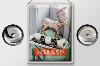 Plaque de voyage en tôle 30x40cm, cerf de Finlande, assiette de l'Avent 2