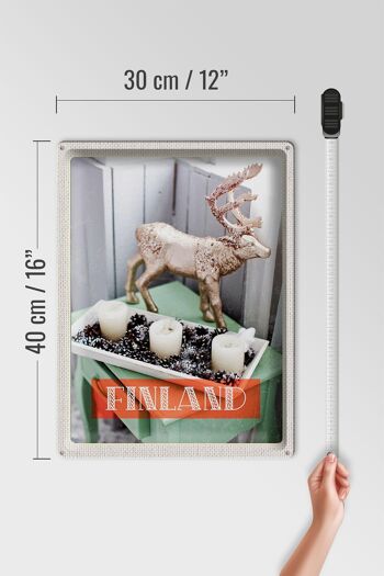 Plaque de voyage en tôle 30x40cm, cerf de Finlande, assiette de l'Avent 4