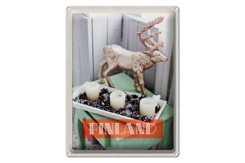 Blechschild Reise 30x40cm Finnland Hirsch Adventsteller