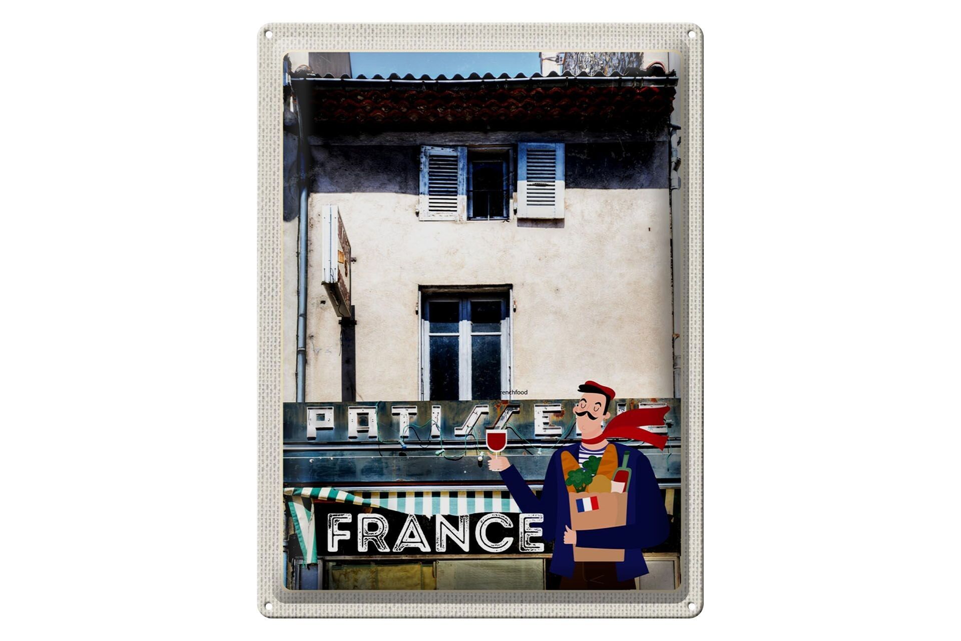 Targa in metallo da viaggio 30x40 cm Pasticceria francese