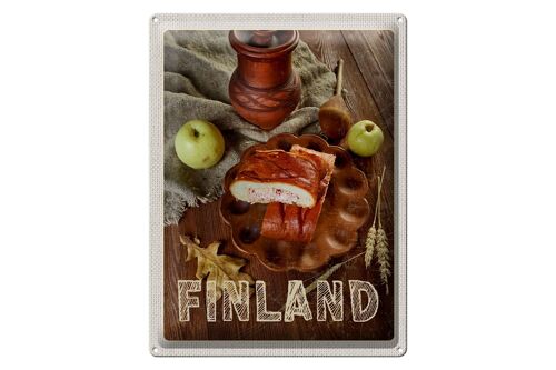 Blechschild Reise 30x40cm Finnland Weihnachten Apfel Delikatesse