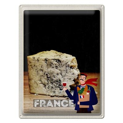 Targa in metallo da viaggio 30x40 cm Tradizione del formaggio a stampo francese