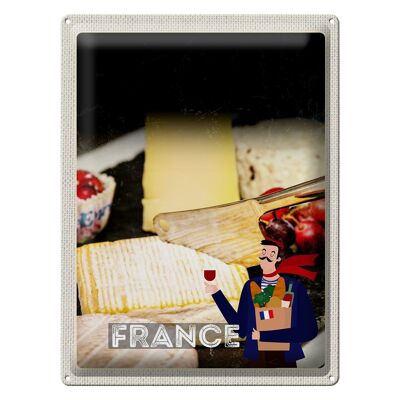 Cartel de chapa de viaje, 30x40cm, queso francés, molde Camembert, queso