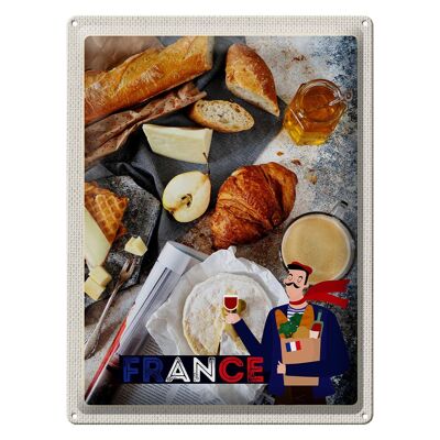 Cartel de chapa de viaje, 30x40cm, Francia, Baguette, cartel de miel