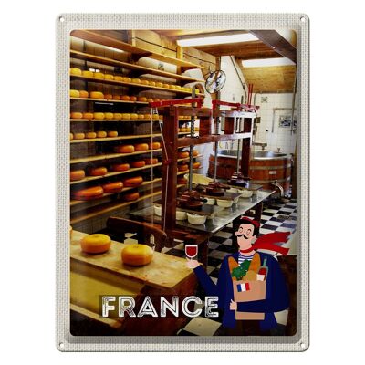 Plaque en tôle voyage 30x40cm France production machine à fromage