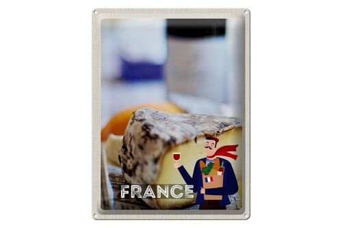 Blechschild Reise 30x40cm Frankreich Käse Emmentaler Produktion