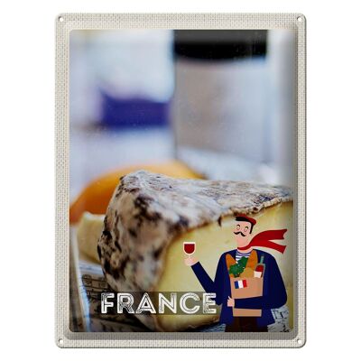 Cartel de chapa de viaje 30x40cm queso francés producción Emmental