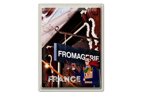 Blechschild Reise 30x40cm Frankreich Restaurant Fromagerie