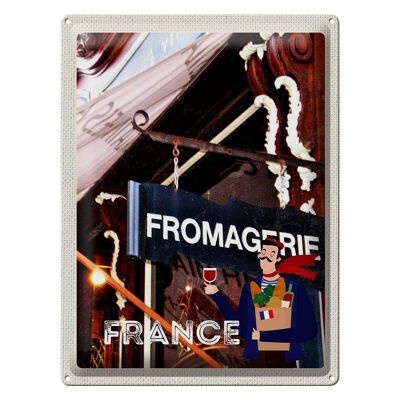 Cartel de chapa Travel 30x40cm Francia Restaurante Fromagerie