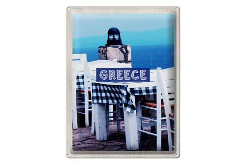 Blechschild Reise 30x40cm Greece Griechenland Restaurant Meer